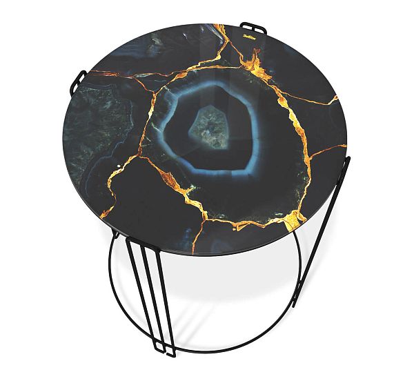 Столик журнальный Sheffilton SHT-CT53 титановый кварц/черный муар - дополнительное фото
