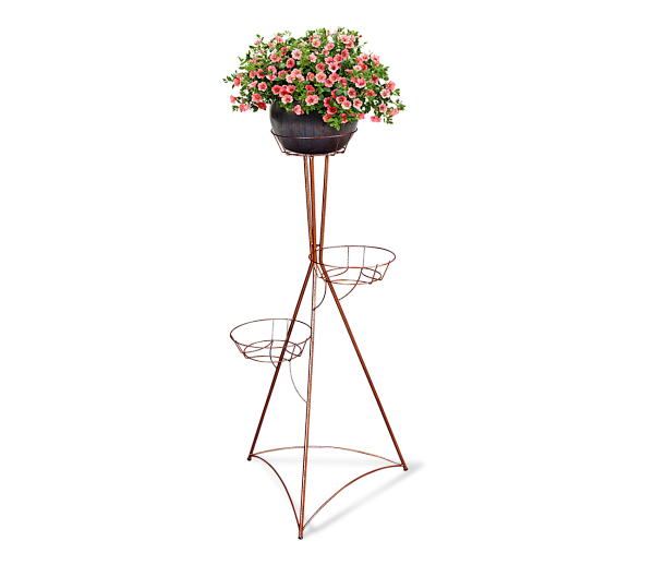 Подцветочница Колонна трехгоршковая медный антик - дополнительное фото