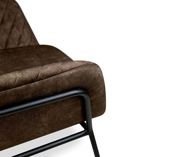 Кресло Sheffilton SHT-AMS2-2 НА МЕТАЛЛОКАРКАСЕ кофейный трюфель/черный муар - дополнительное фото
