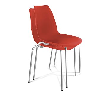 Штабелируемый стул SHT-ST29/S30 красный ral3020/хром лак
