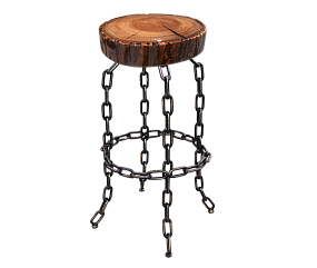 Деревянный стул барный SHT-ST18/S84 темный янтарь/черный зол.патина