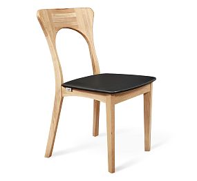 Деревянный стул SHT-S63 кож.зам прозрачный лак/черный