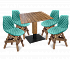 Стол со стульями SHT-DS72