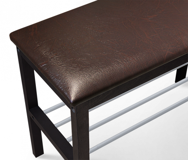 Банкетка деревянная Альберо SHT-B2 венге/коричневый/алюм.метал - дополнительное фото