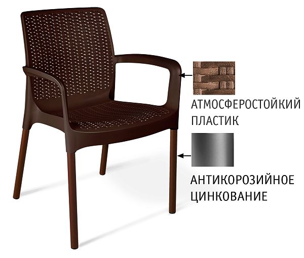 Плетеный стул SHT-S68 коричневый - дополнительное фото