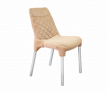 Мягкий стул SHT-S75-C19 песочный/хром лак