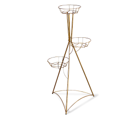 Подцветочница Колонна трехгоршковая бронзовый антик